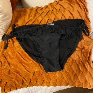 Black Ruffled Bikini Bottoms
